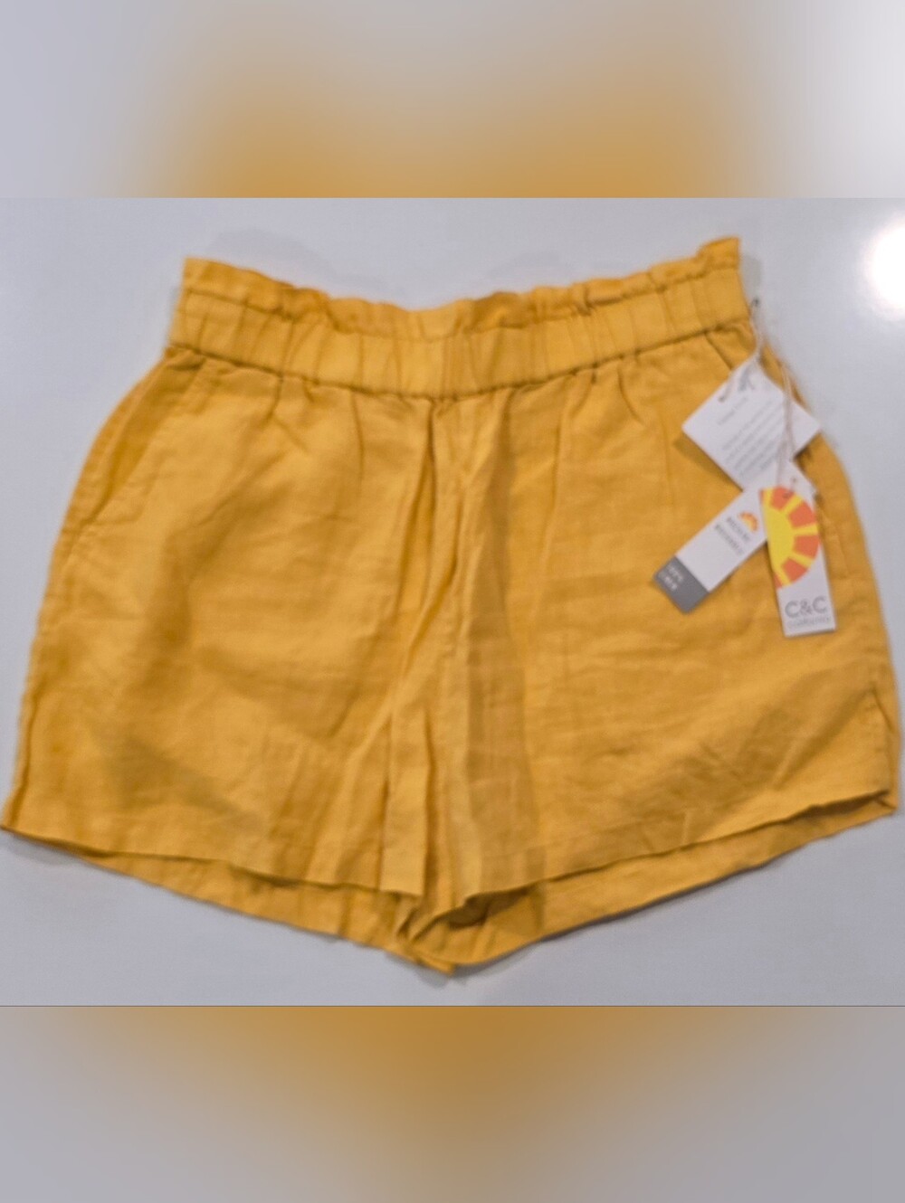 C&C California  Mustard Yellow Linen Shorts